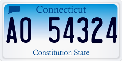 CT license plate AO54324