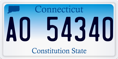 CT license plate AO54340
