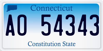 CT license plate AO54343