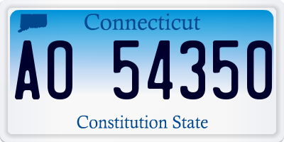 CT license plate AO54350