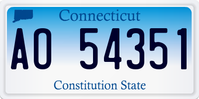CT license plate AO54351
