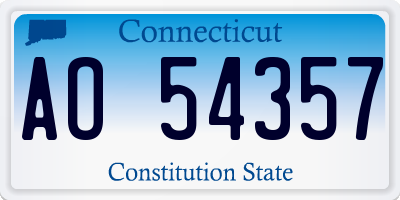 CT license plate AO54357