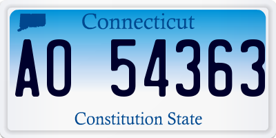 CT license plate AO54363