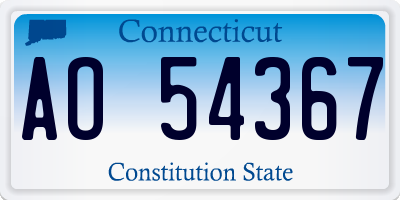 CT license plate AO54367