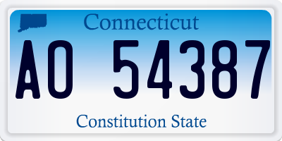 CT license plate AO54387