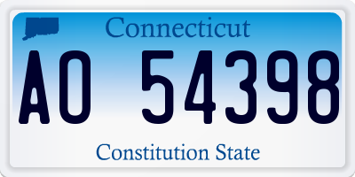 CT license plate AO54398