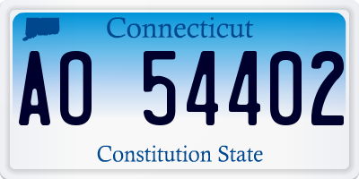 CT license plate AO54402