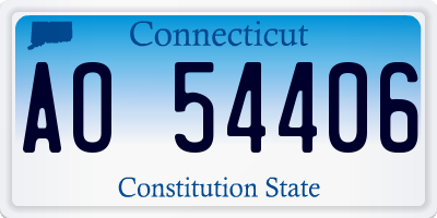 CT license plate AO54406