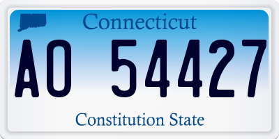 CT license plate AO54427