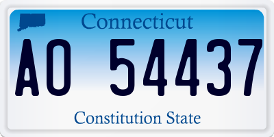 CT license plate AO54437