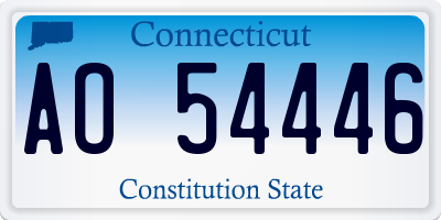 CT license plate AO54446