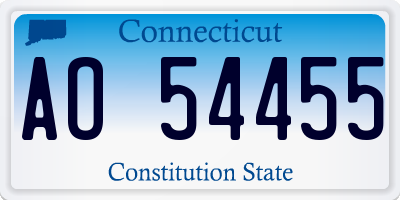 CT license plate AO54455
