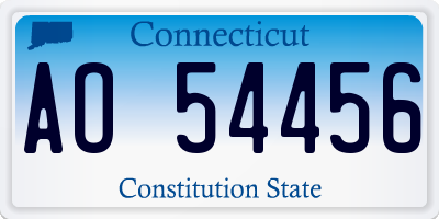 CT license plate AO54456