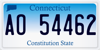 CT license plate AO54462