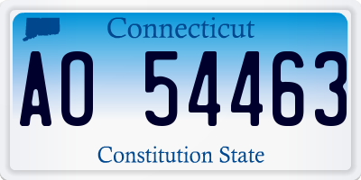 CT license plate AO54463