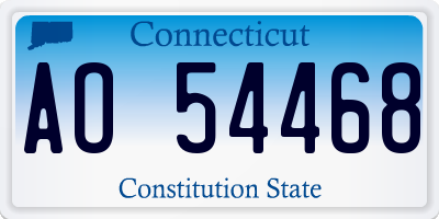 CT license plate AO54468