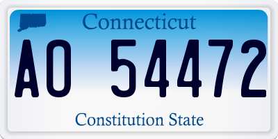 CT license plate AO54472