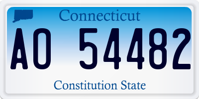 CT license plate AO54482