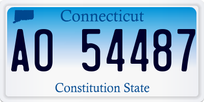 CT license plate AO54487