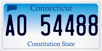 CT license plate AO54488