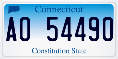 CT license plate AO54490