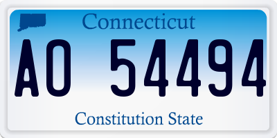 CT license plate AO54494