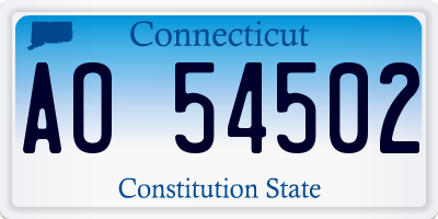 CT license plate AO54502