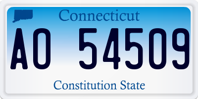 CT license plate AO54509