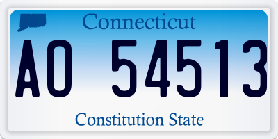 CT license plate AO54513