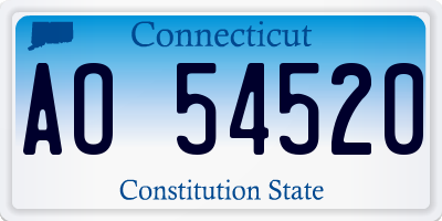 CT license plate AO54520