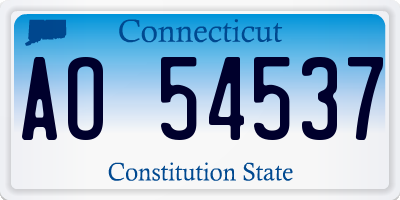 CT license plate AO54537