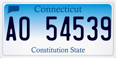 CT license plate AO54539