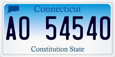 CT license plate AO54540
