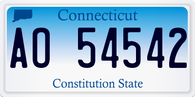 CT license plate AO54542