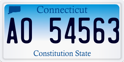 CT license plate AO54563