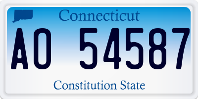 CT license plate AO54587