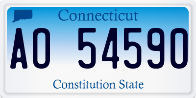 CT license plate AO54590