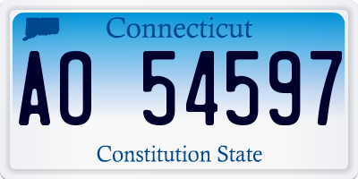 CT license plate AO54597
