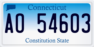 CT license plate AO54603