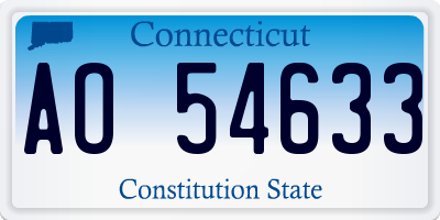 CT license plate AO54633