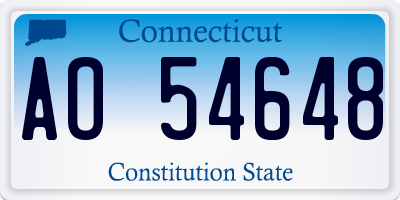 CT license plate AO54648