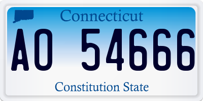CT license plate AO54666