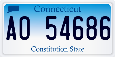 CT license plate AO54686