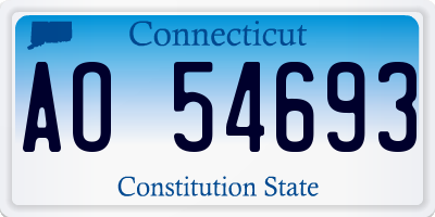 CT license plate AO54693