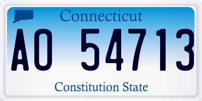 CT license plate AO54713