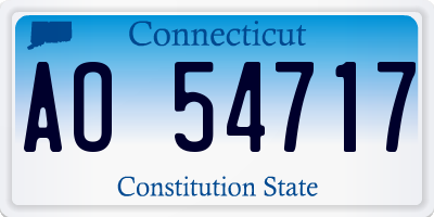 CT license plate AO54717