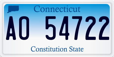 CT license plate AO54722