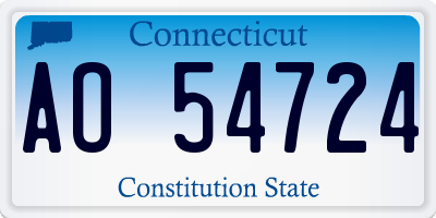 CT license plate AO54724