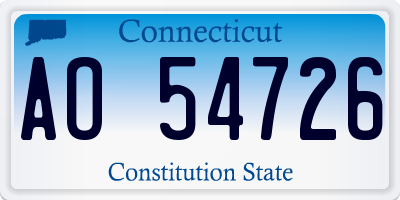 CT license plate AO54726