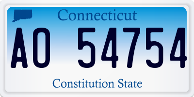 CT license plate AO54754